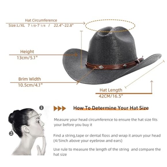 Straw Cowboy Hat Cattleman Crease Western Style Lightweight Sun Protection main image 4